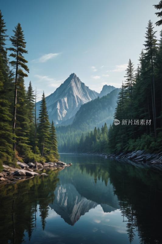 山湖泊高清插图片