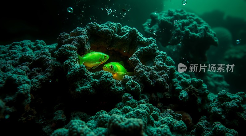 深海绿鱼探出头
