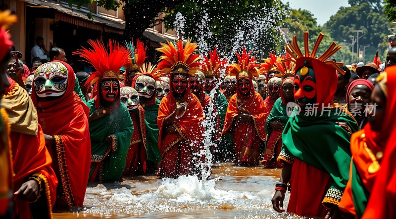 狂欢节上的面具舞者