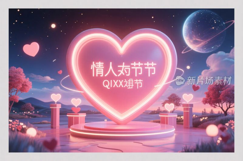 情人节爱心主题插画