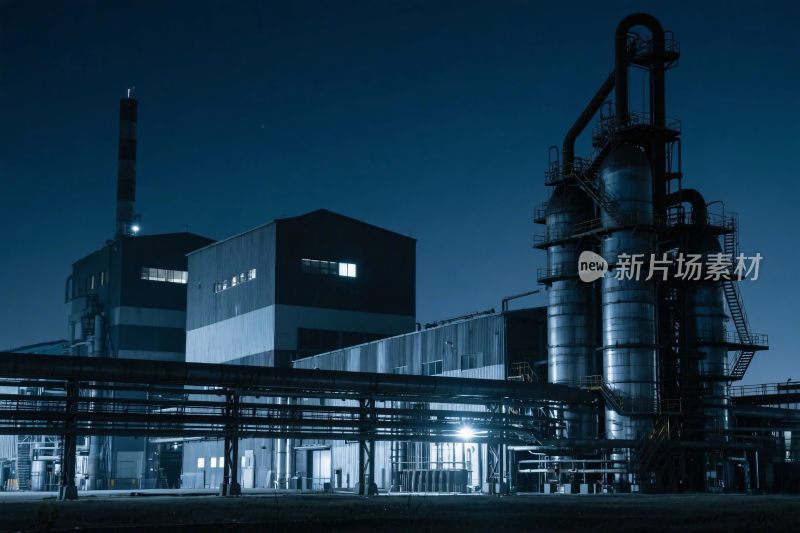 工业设施夜景图
