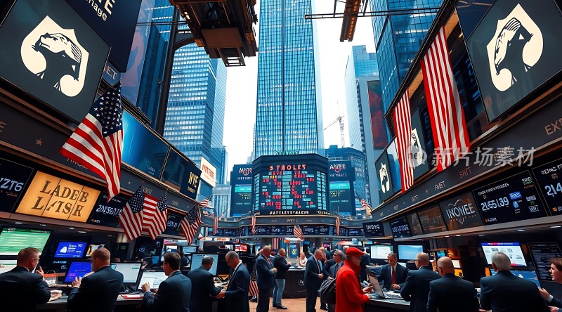 华尔街股市交易现场金融风暴前的平静时刻