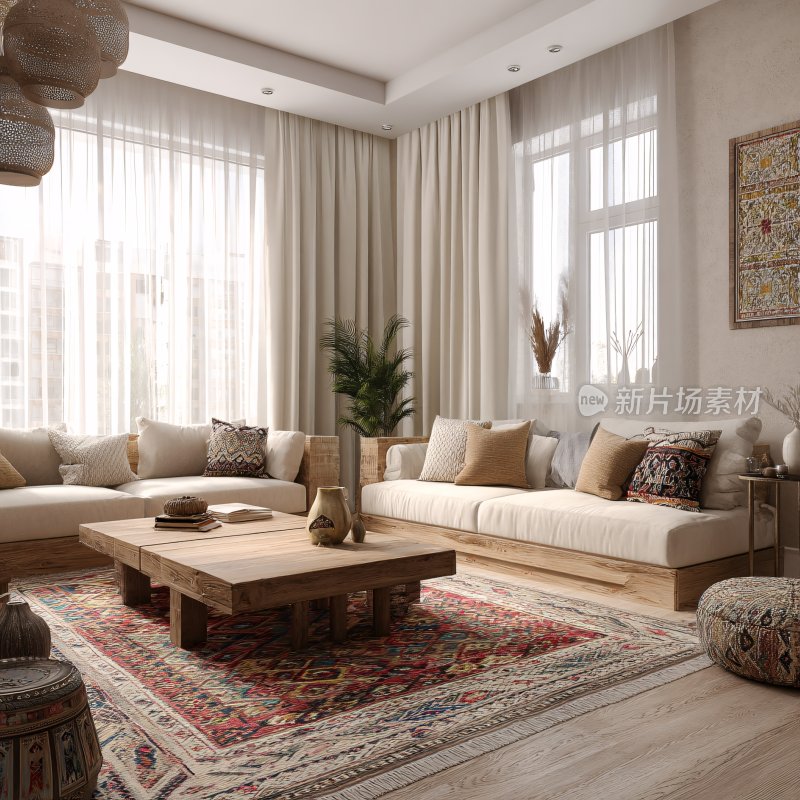 温馨现代风格客厅室内场景