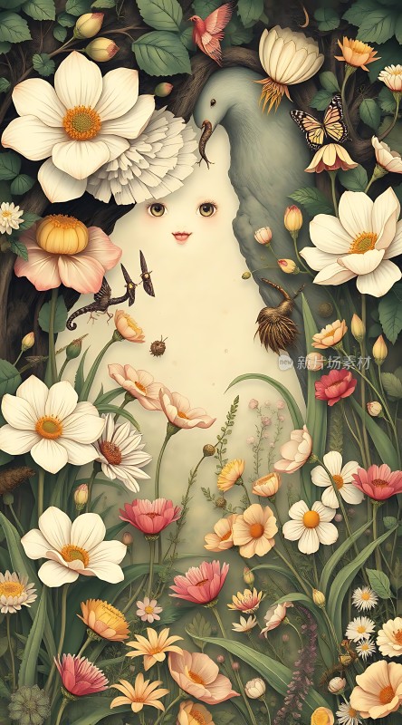 花丛中的神秘精灵