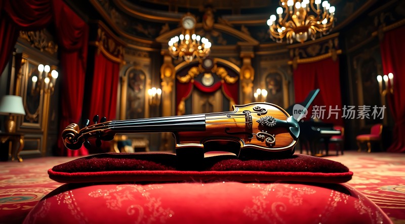 金色大厅里的精致小提琴