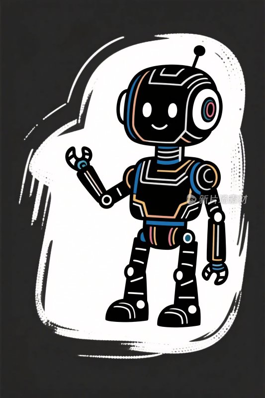 卡通机器人插画