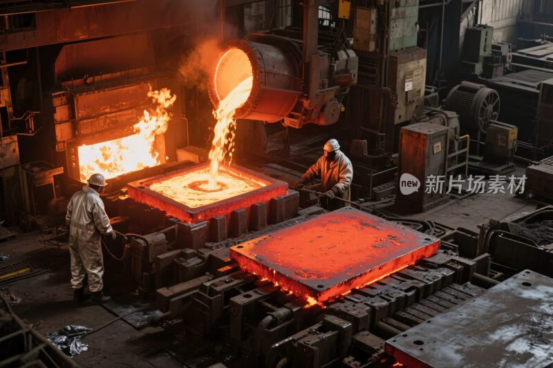 工厂炼钢作业场景