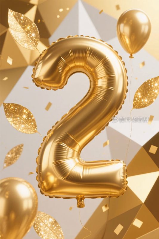 金色数字气球装饰
