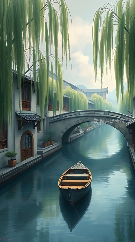 古桥柳影水乡情