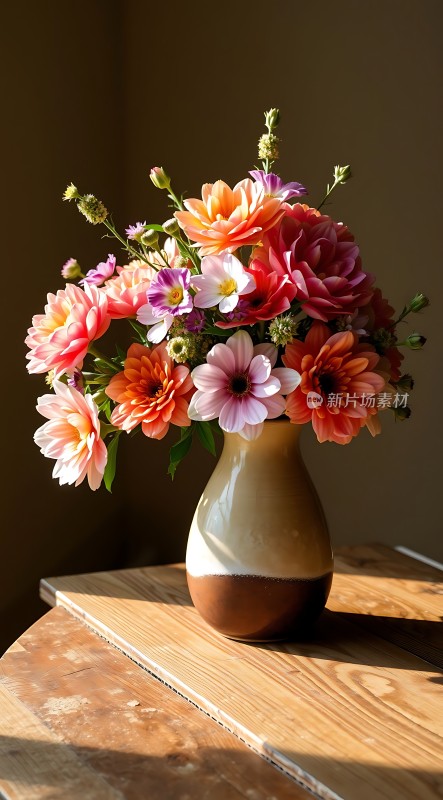 阳光下的多彩花艺