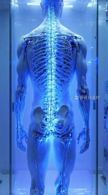 人体骨骼与脊柱展示