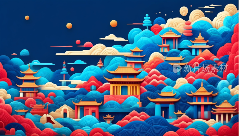 中国画山水画背景