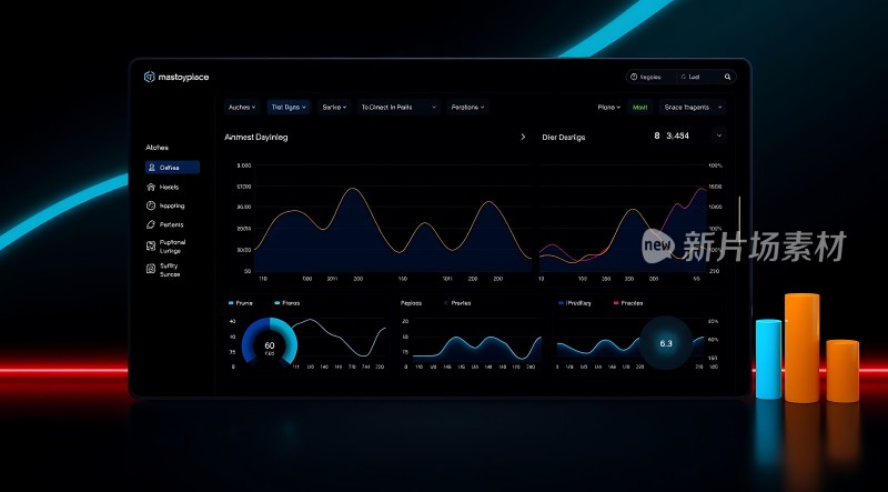 新片场素材数据图表展示平台界面