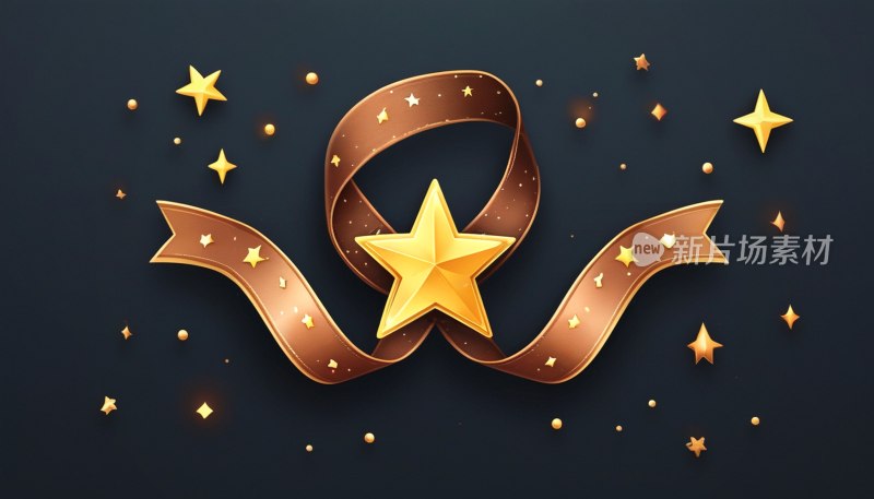 丝带星徽章图标