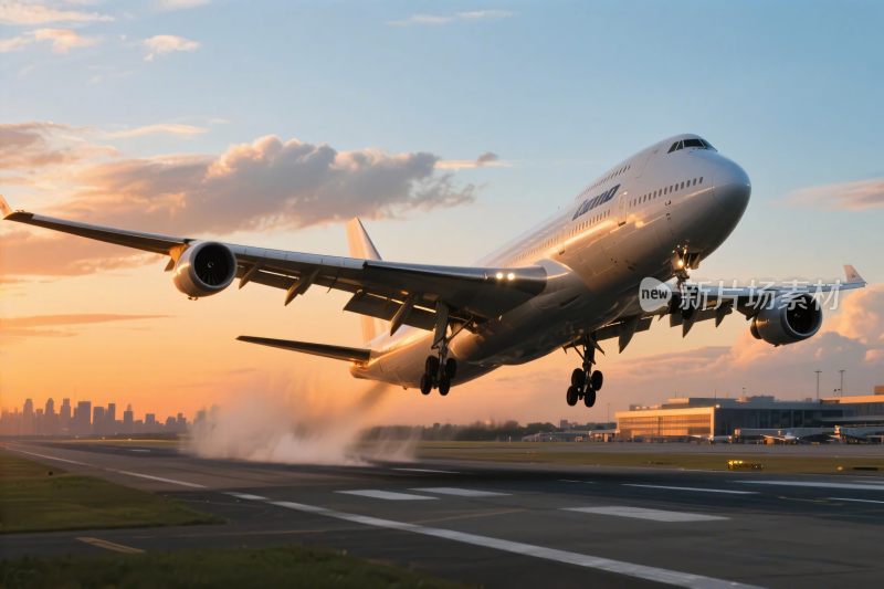 飞机起飞跑道场景