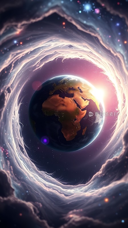 宇宙漩涡中的地球