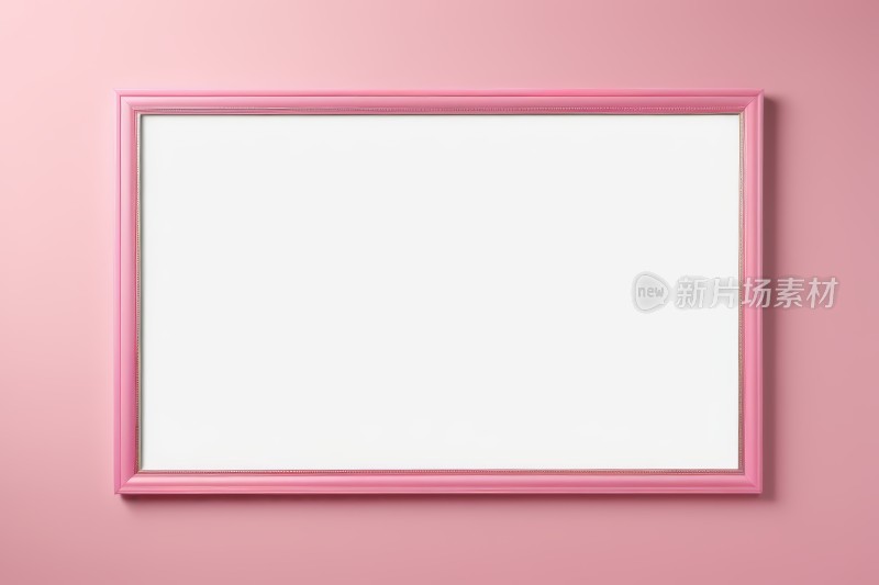 粉色墙上的粉色边框特写高清图片