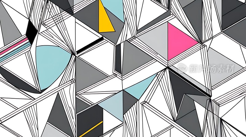 几何世界色彩与线条的交织