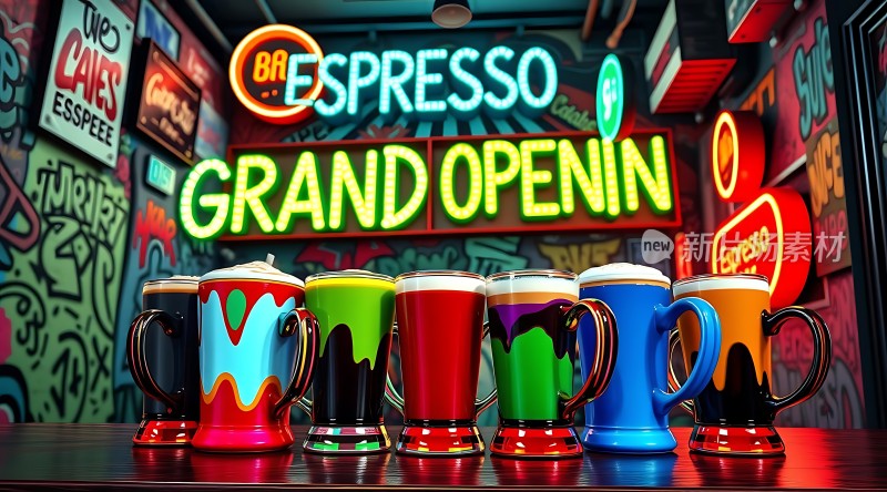 咖啡店盛大开业多彩饮品等你来品