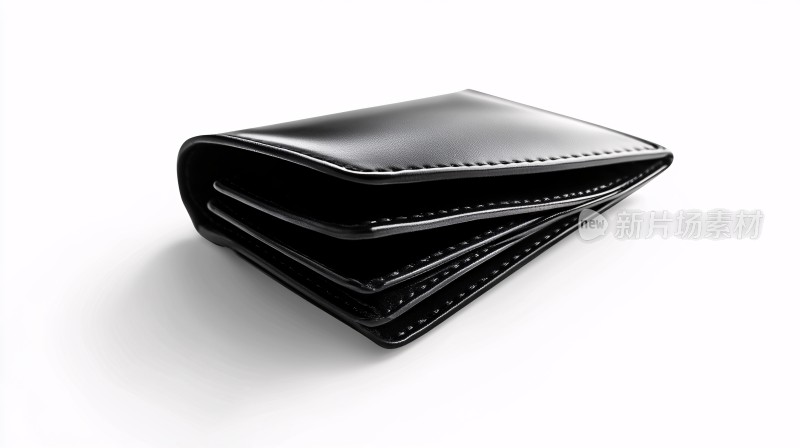 黑色皮质钱包特写
