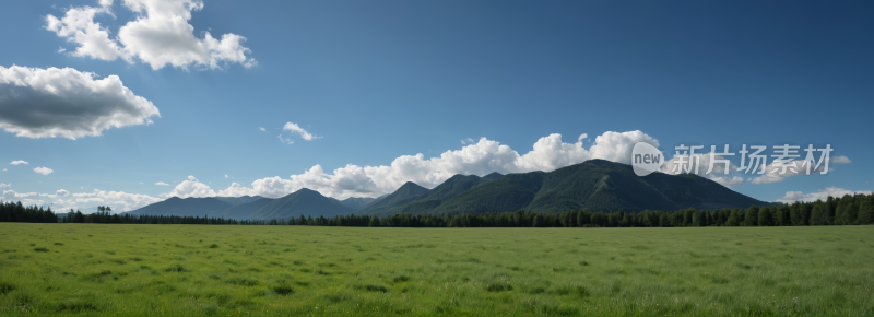 一大片田野一座高山清风景横幅图片