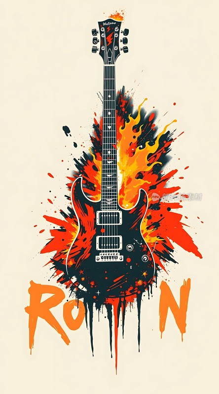 摇滚吉他火焰艺术