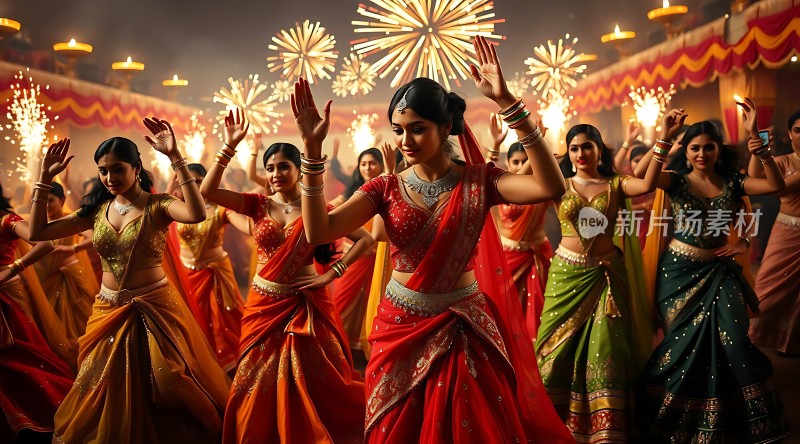 印度舞者华丽表演