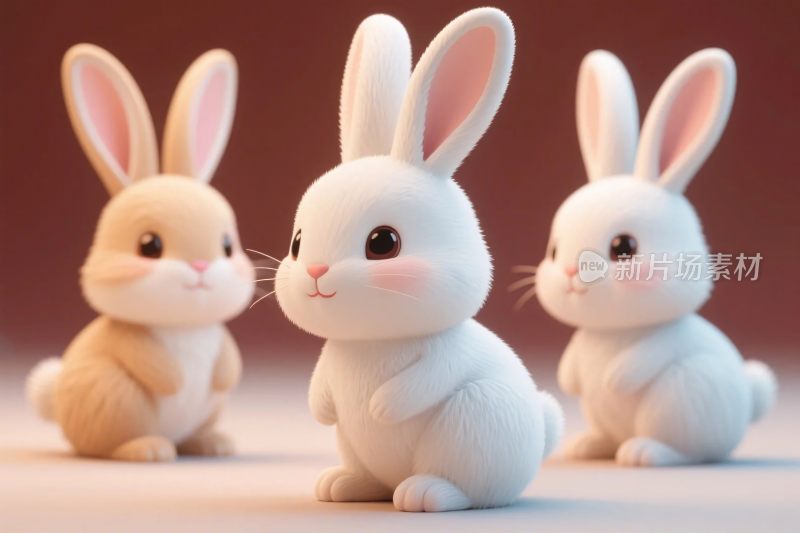 可爱卡通兔子群像