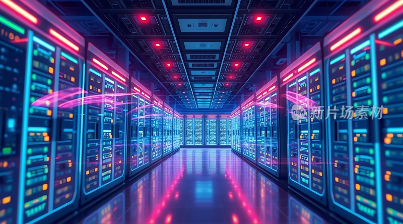 科技感数据中心走廊