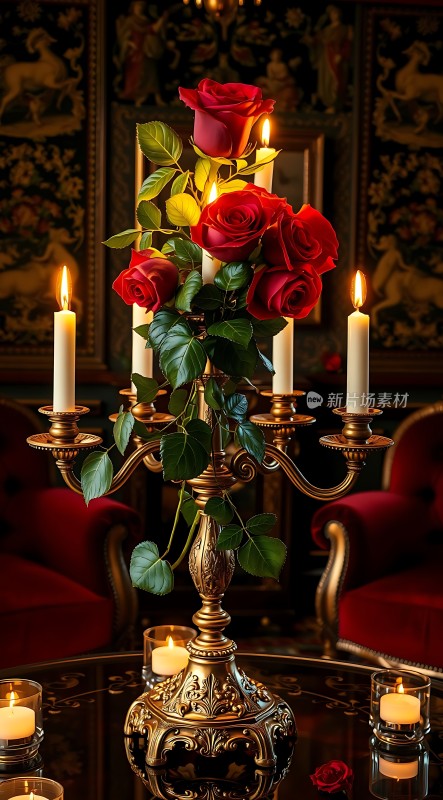 烛光玫瑰浪漫满屋
