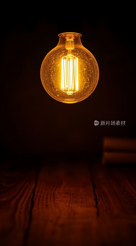 复古灯泡下的温馨夜晚