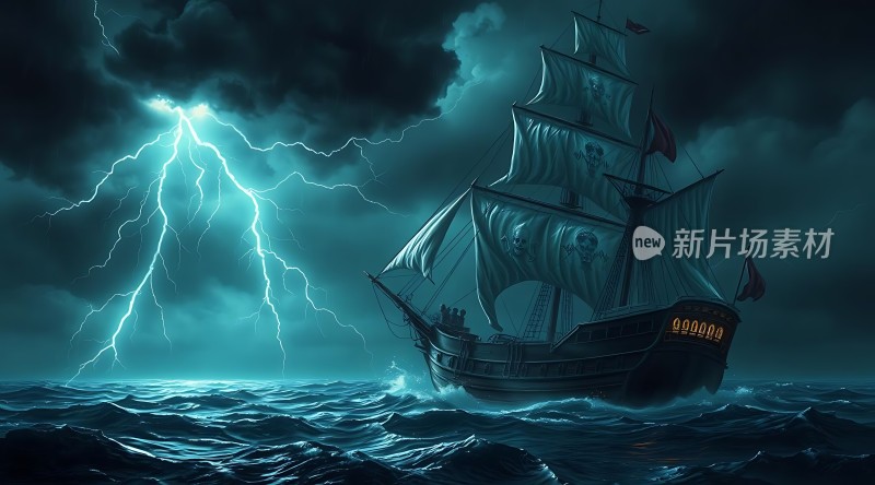 风暴中的幽灵船
