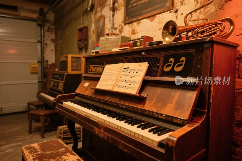 复古乐器室内场景