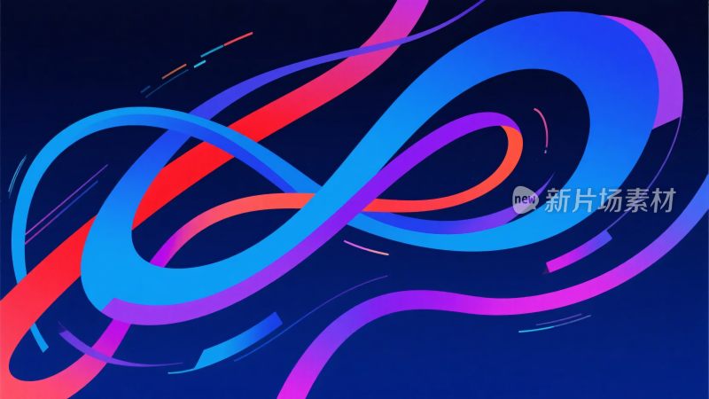 绚丽多彩的流动线条插画