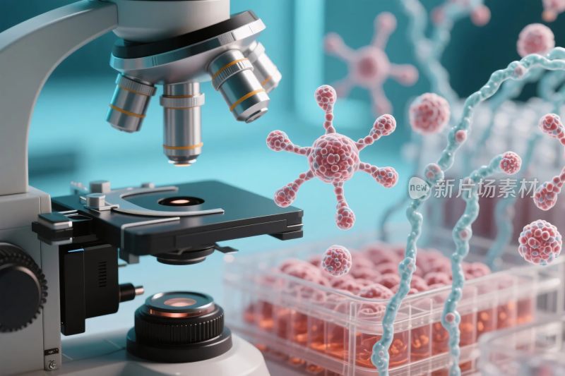 微生物科学显微镜插画