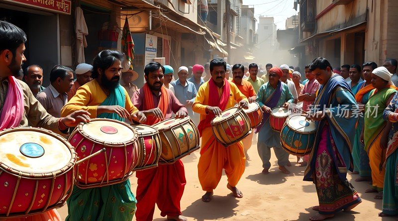 印度街头鼓手表演