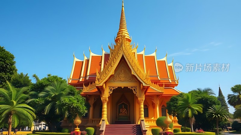 金碧辉煌寺庙风光热带风情尽收眼底