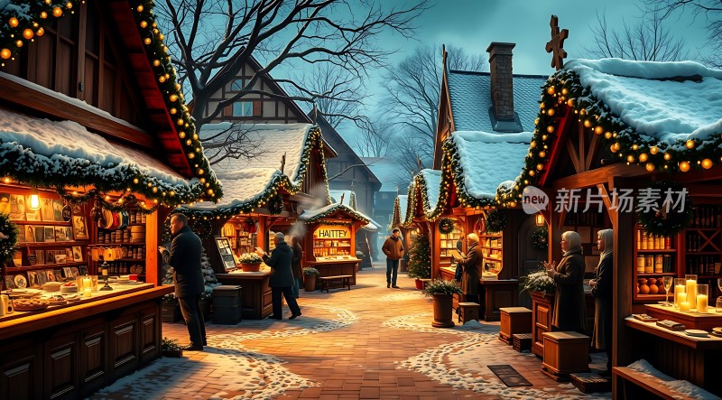 圣诞集市温馨夜市