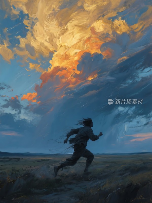 风驰电掣狂奔少年与火云奇观