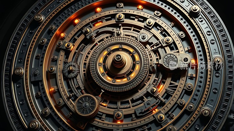 机械之心齿轮与光晕交织的未来世界
