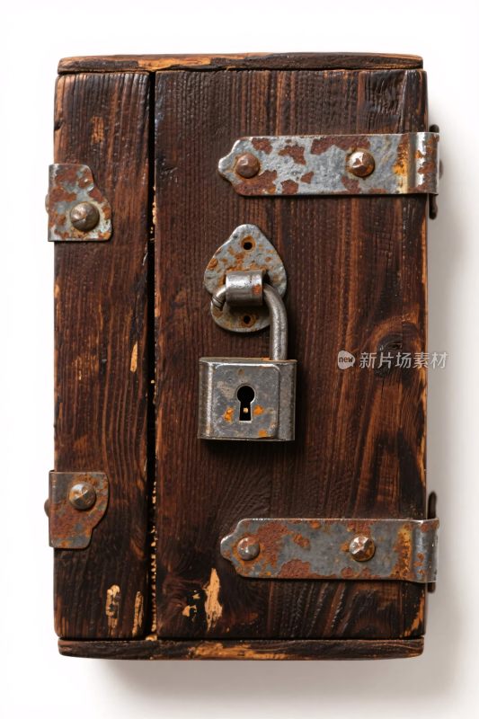 古旧木箱与铁锁