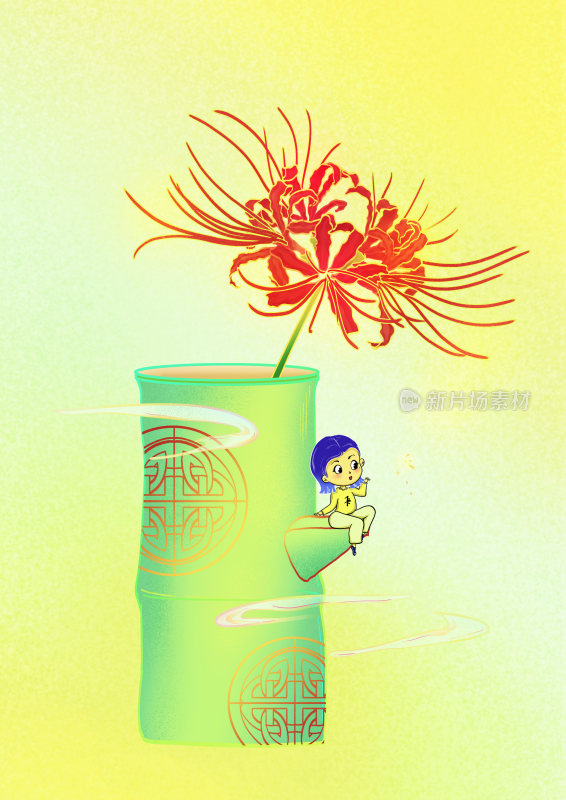 二十四节气植物霜降 立秋红色彼岸花