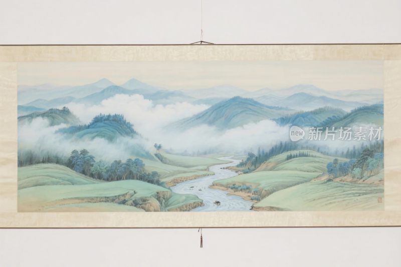 传统山水国画画卷