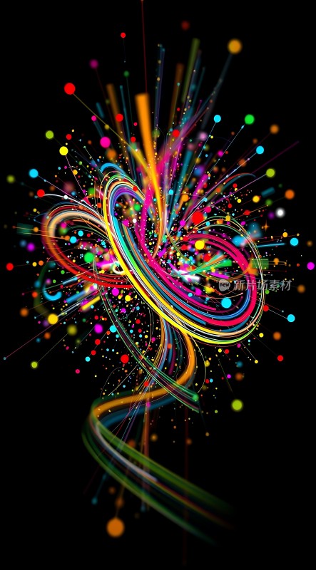 五彩斑斓的光彩绽放