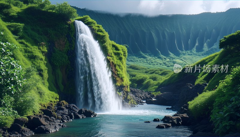 夏威夷瀑布奇观