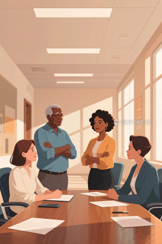 办公室商务会议插画