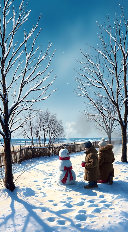 雪地里的温馨时刻