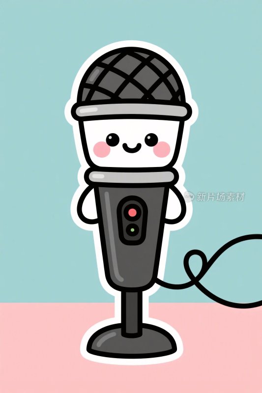 卡通麦克风插画