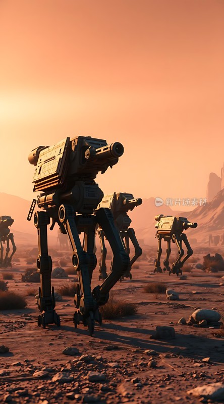机械战甲沙漠行军