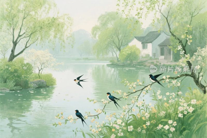 春日田园风景画